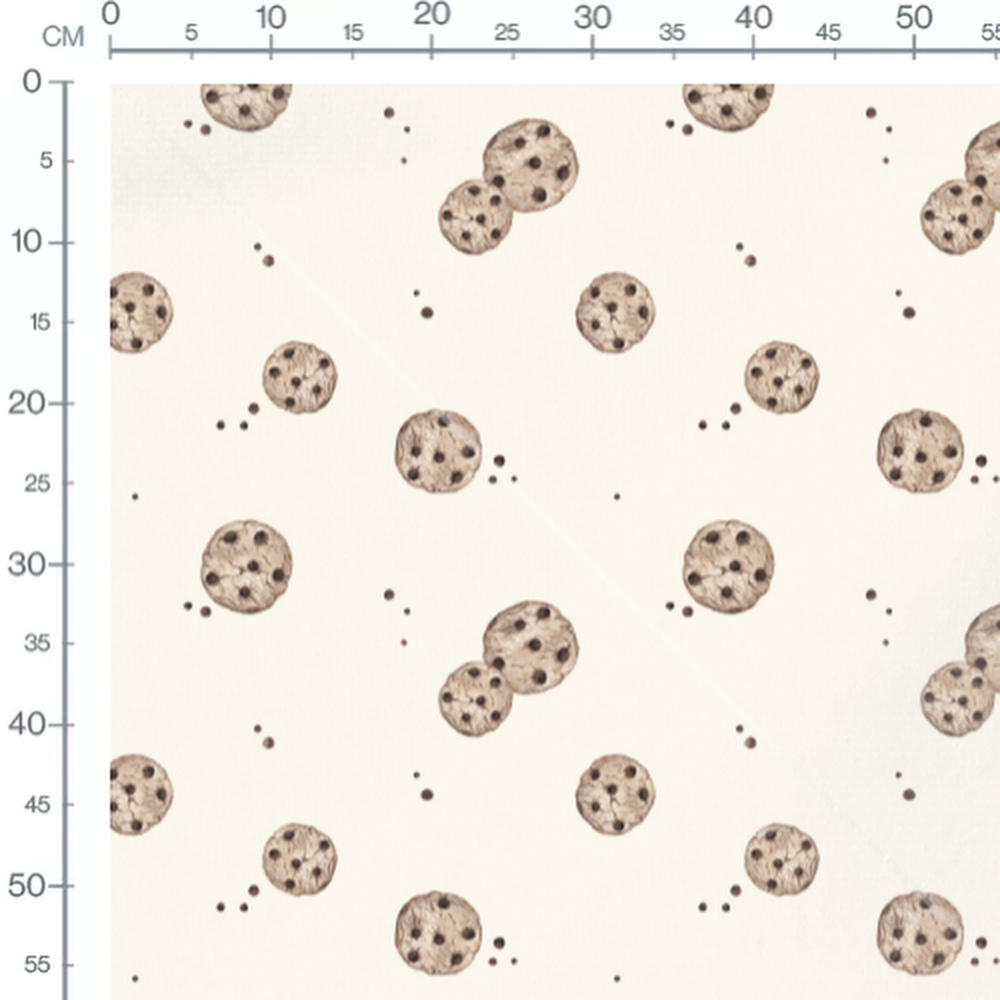 Tissu - Cookies sur fond crème