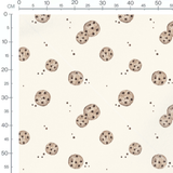Tissu - Cookies sur fond crème
