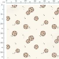 Tissu - Cookies sur fond crème