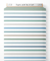 Tissu - Rayures pastel bleu et vert
