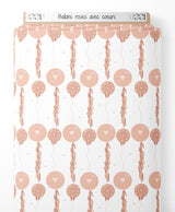 Tissu - Ballons roses avec cœurs