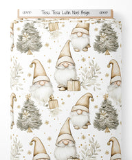 Tissu - Tissu Lutin Noel Beige