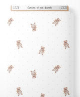 Tissu - Oursons et pois discrets