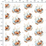 Tissu - Biscuits et lait festifs