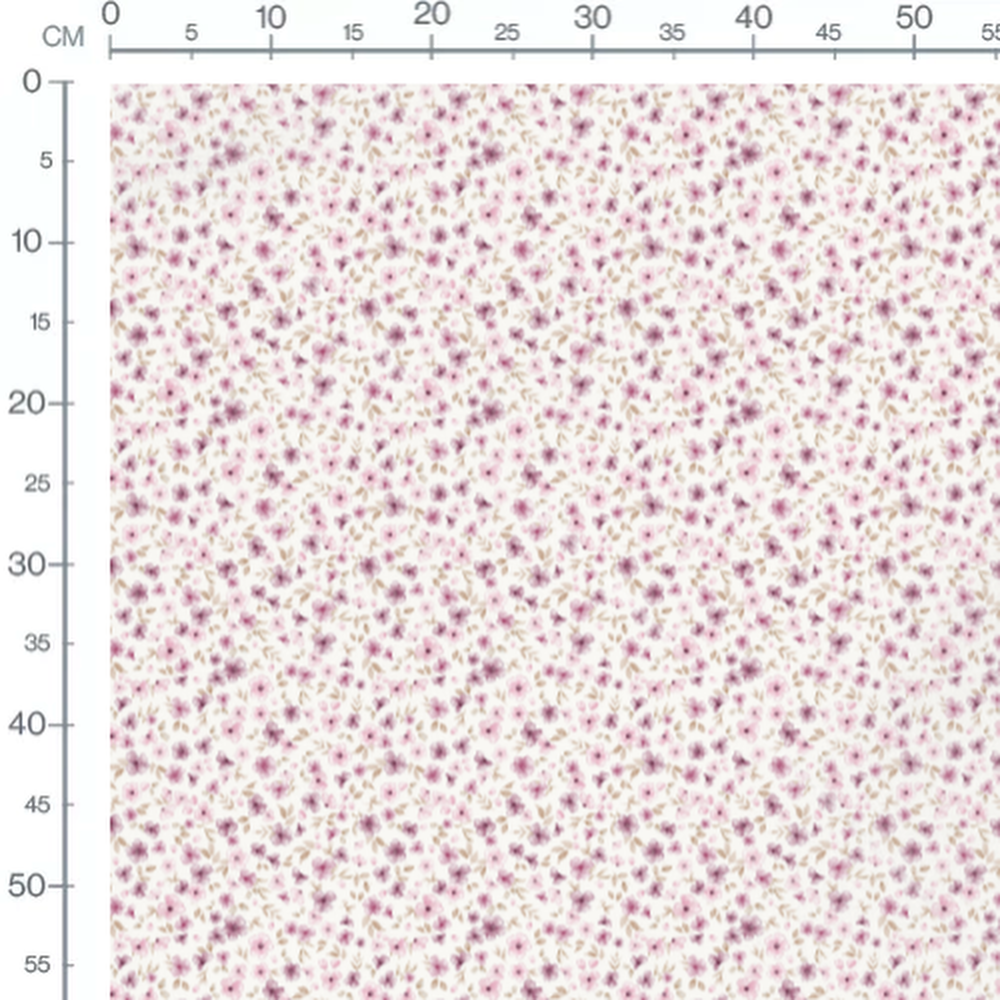 Tissu - Fleurs roses et violettes pâles