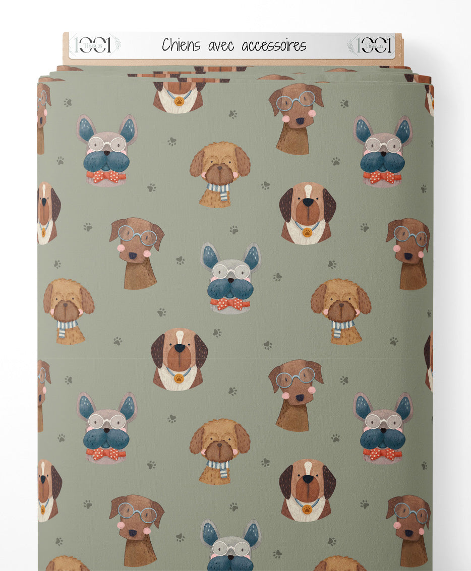 Tissu - Chiens avec accessoires