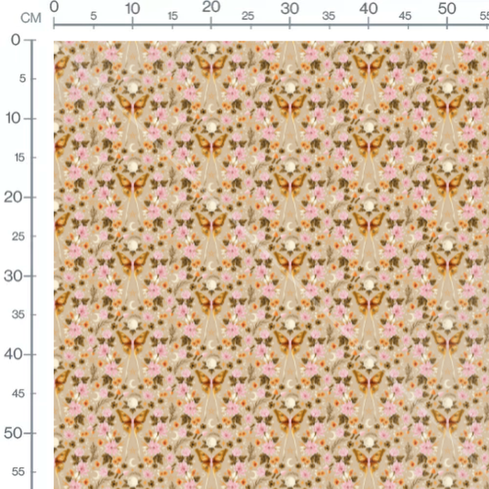 Tissu - Papillons et fleurs vintage