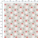 Tissu - Pères Noël sur fond beige