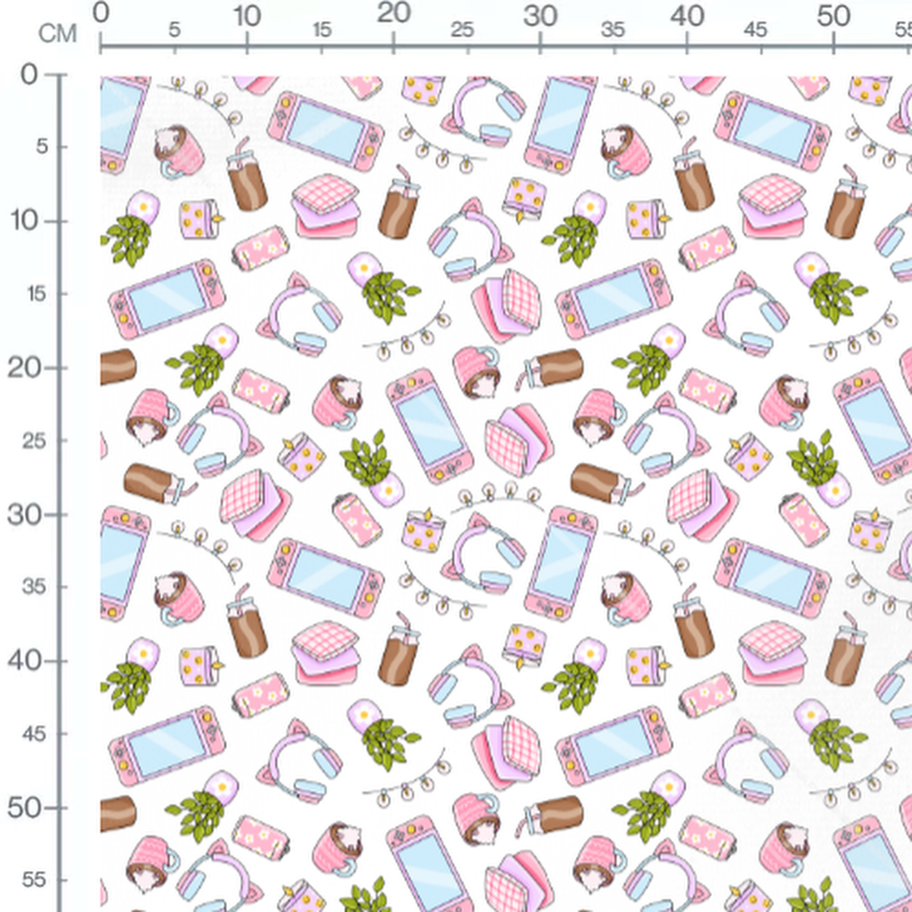 Tissu - Tissu Gamer Blanc