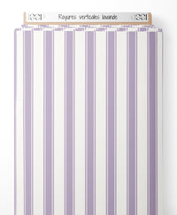 Tissu - Rayures verticales lavande