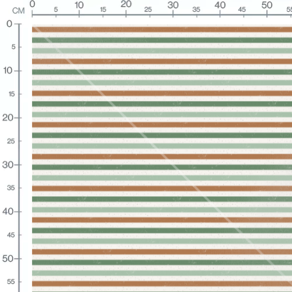 Tissu - Rayures vintage vertes et brunes