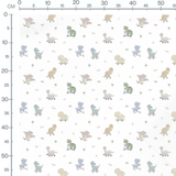 Tissu - Dinosaures et plantes ensoleillées