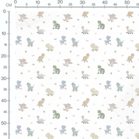 Tissu - Dinosaures et plantes ensoleillées