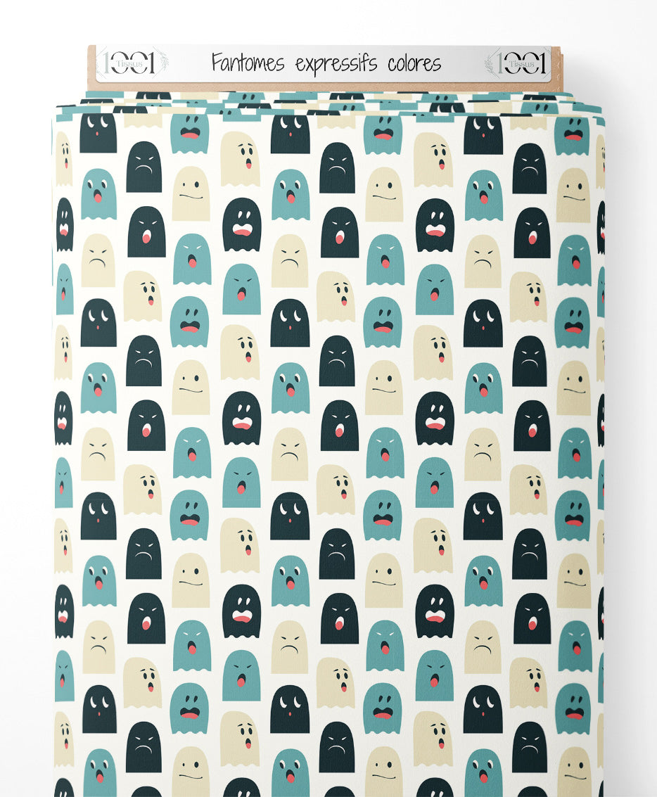 Tissu - Fantômes expressifs colorés