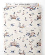 Tissu - Souris nautiques et vagues
