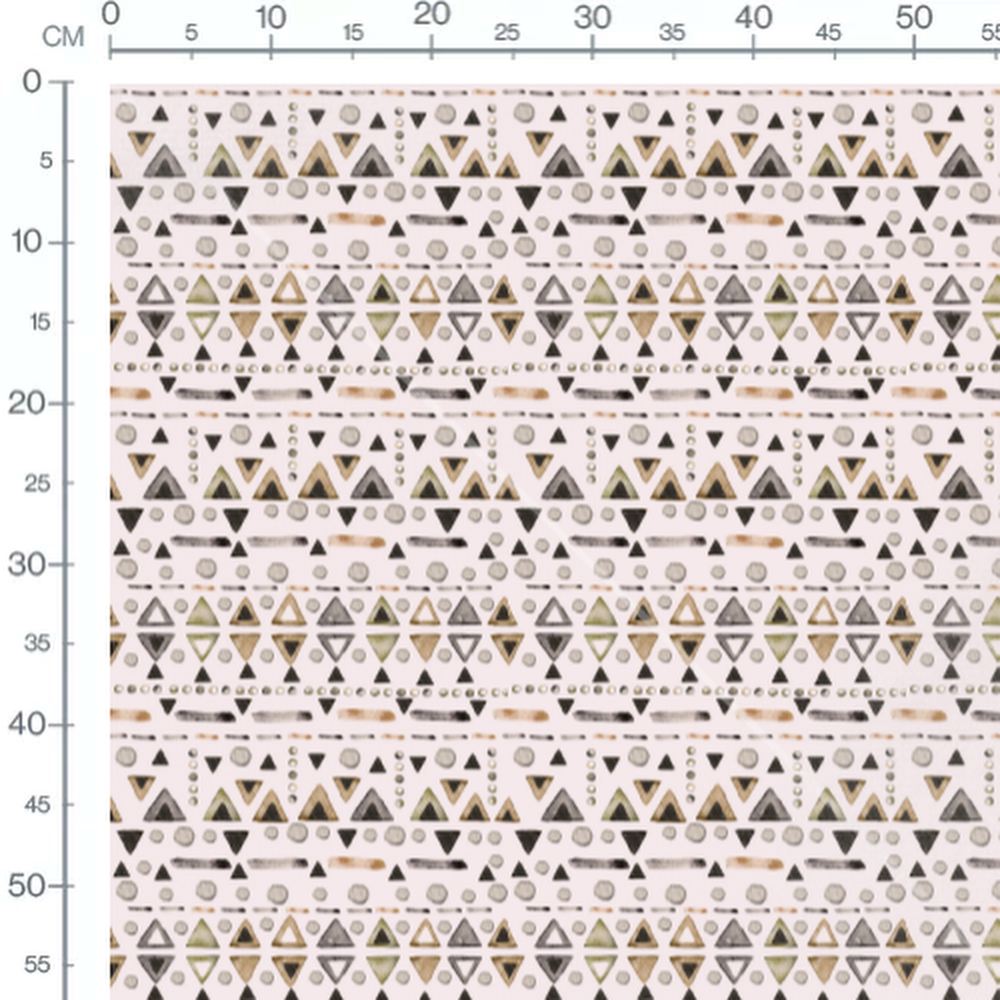 Tissu - Triangles et cercles aquarelle
