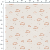 Tissu - Nuages et gouttes pastel