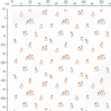 Tissu - Pingouins marron sur blanc