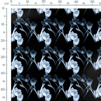 Tissu - Tissu Fleur Xray Noir
