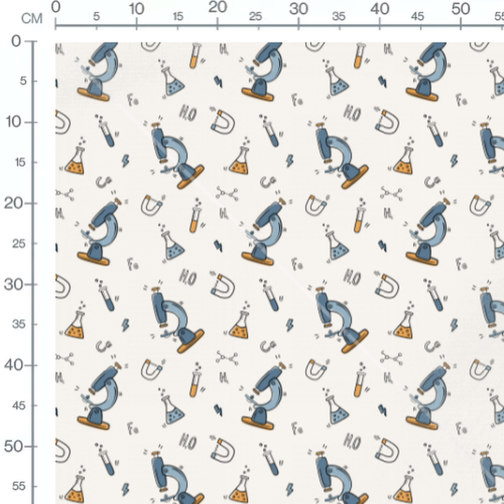 Tissu - Microscopes et fioles colorés