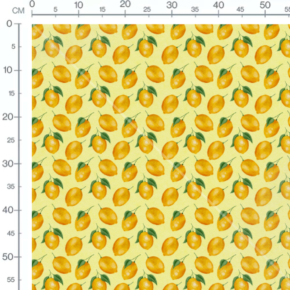 Tissu - Citrons réguliers sur jaune clair