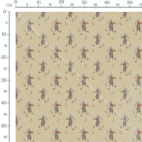 Tissu - Rennes écharpes sur fond beige