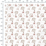 Tissu - Lapins et cerfs-volants rouges