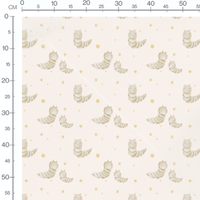 Tissu - Chenilles beige et pois jaunes