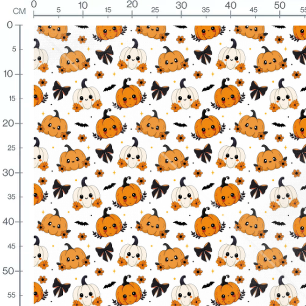 Tissu - Citrouilles et chauves-souris