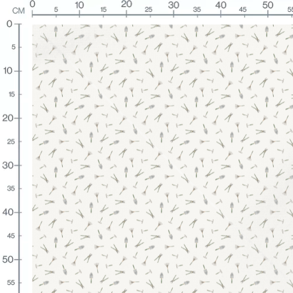 Tissu - Outils de jardin sur fond blanc