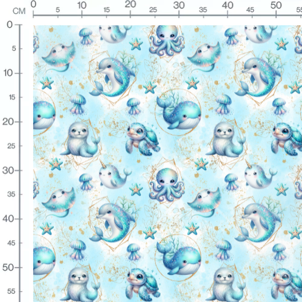 Tissu - ocean bebe turquoise