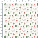 Tissu - Noël blanc et cannes à sucre