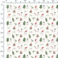 Tissu - Noël blanc et cannes à sucre