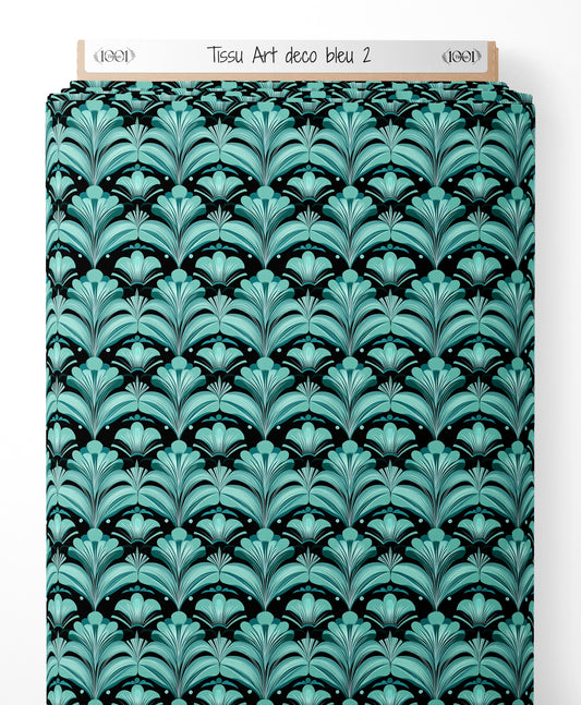 Tissu - Art deco bleu 2