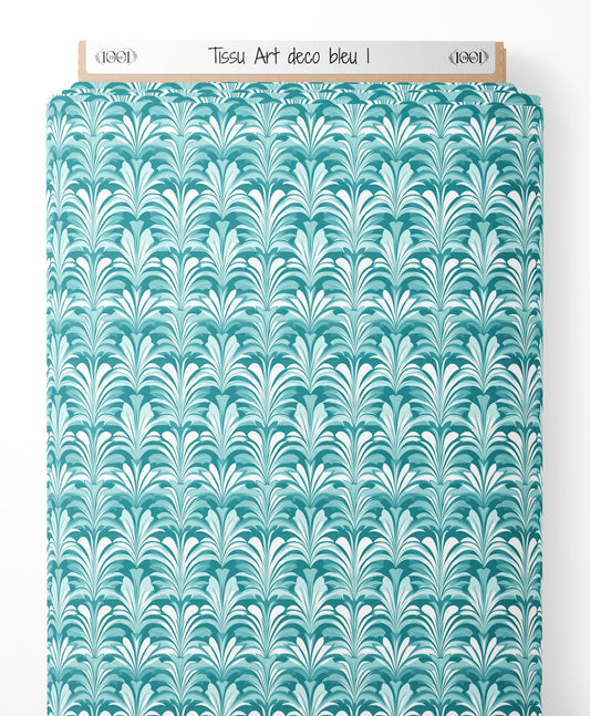 Tissu - Art deco bleu 1