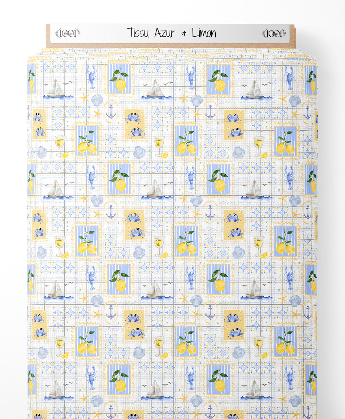 Tissu - Azur et Limon