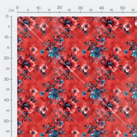 Tissu - Red flowers 3