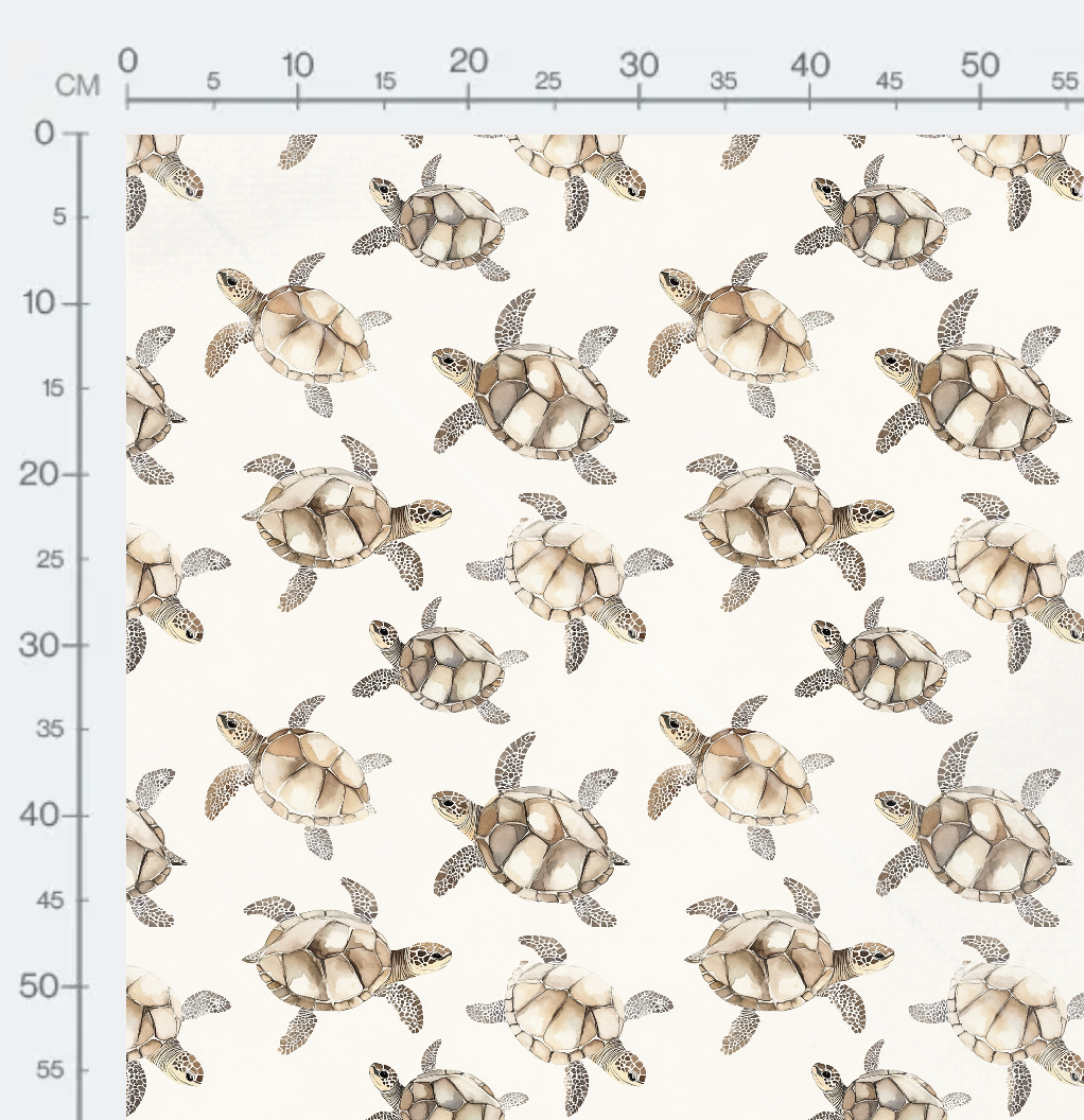 Tissu - Tortues beiges
