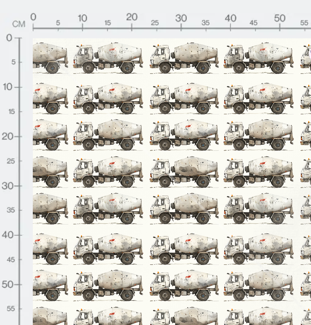 Tissu - Camion toupie