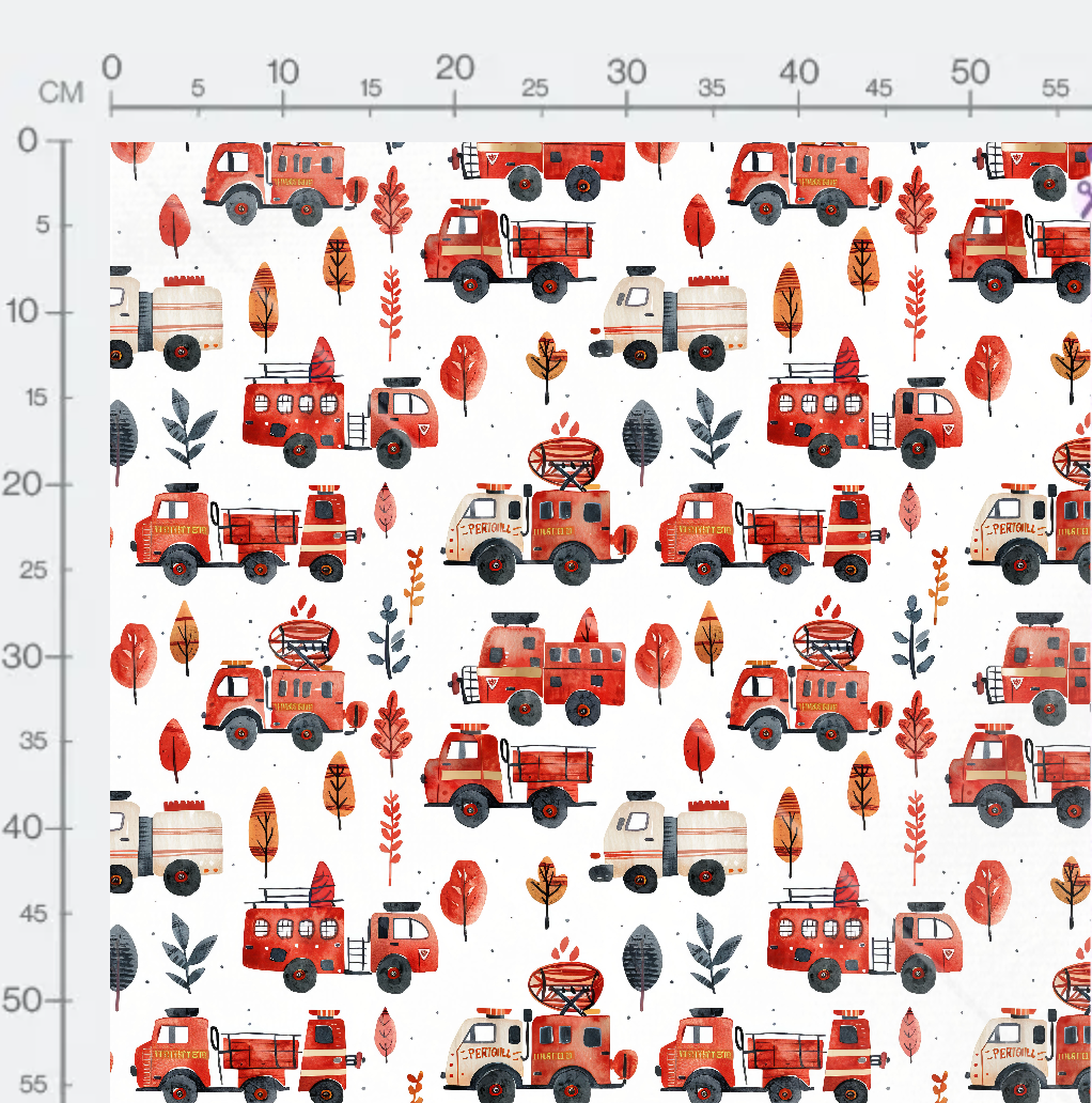 Tissu - Camion pompier