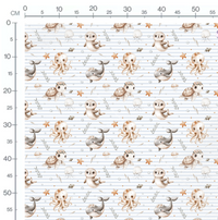 Tissu - océan mignon rayure