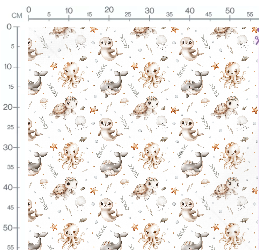 Tissu - océan mignon