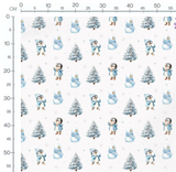 Tissu - Pingouin neige