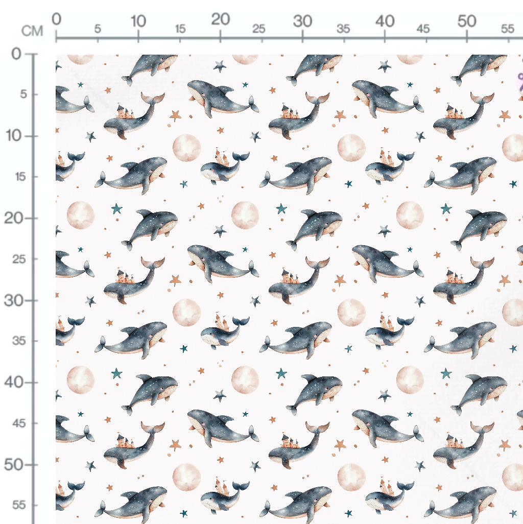 Tissu - Royaume baleine