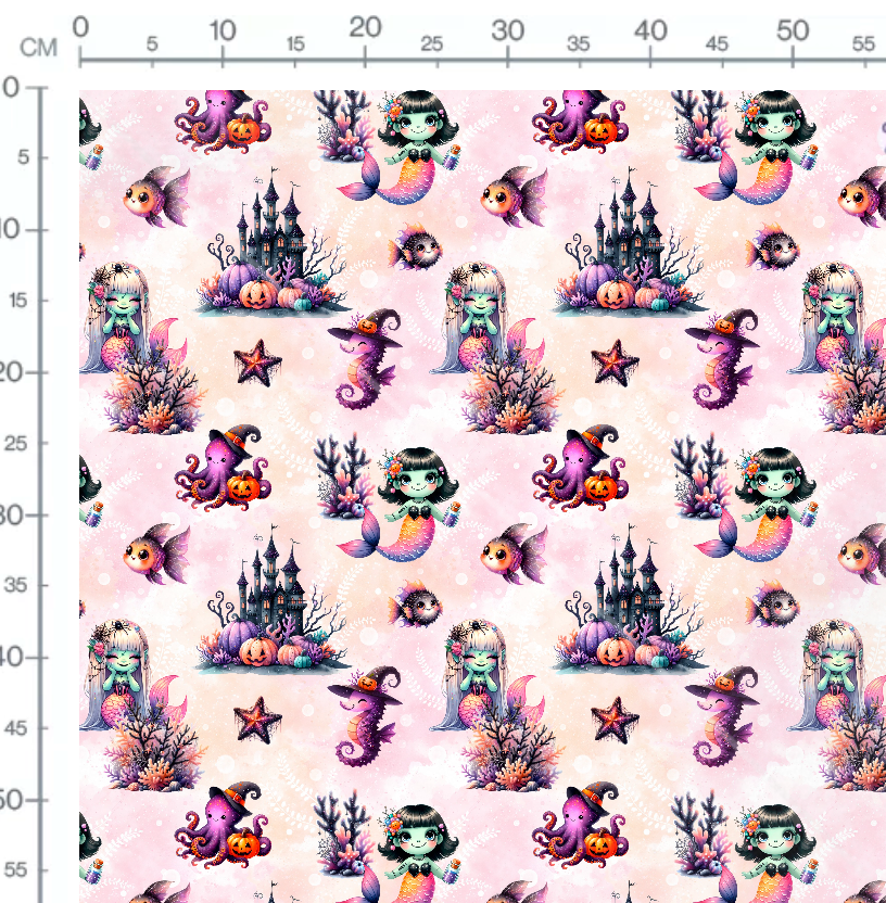 Tissu - Sirènes halloween