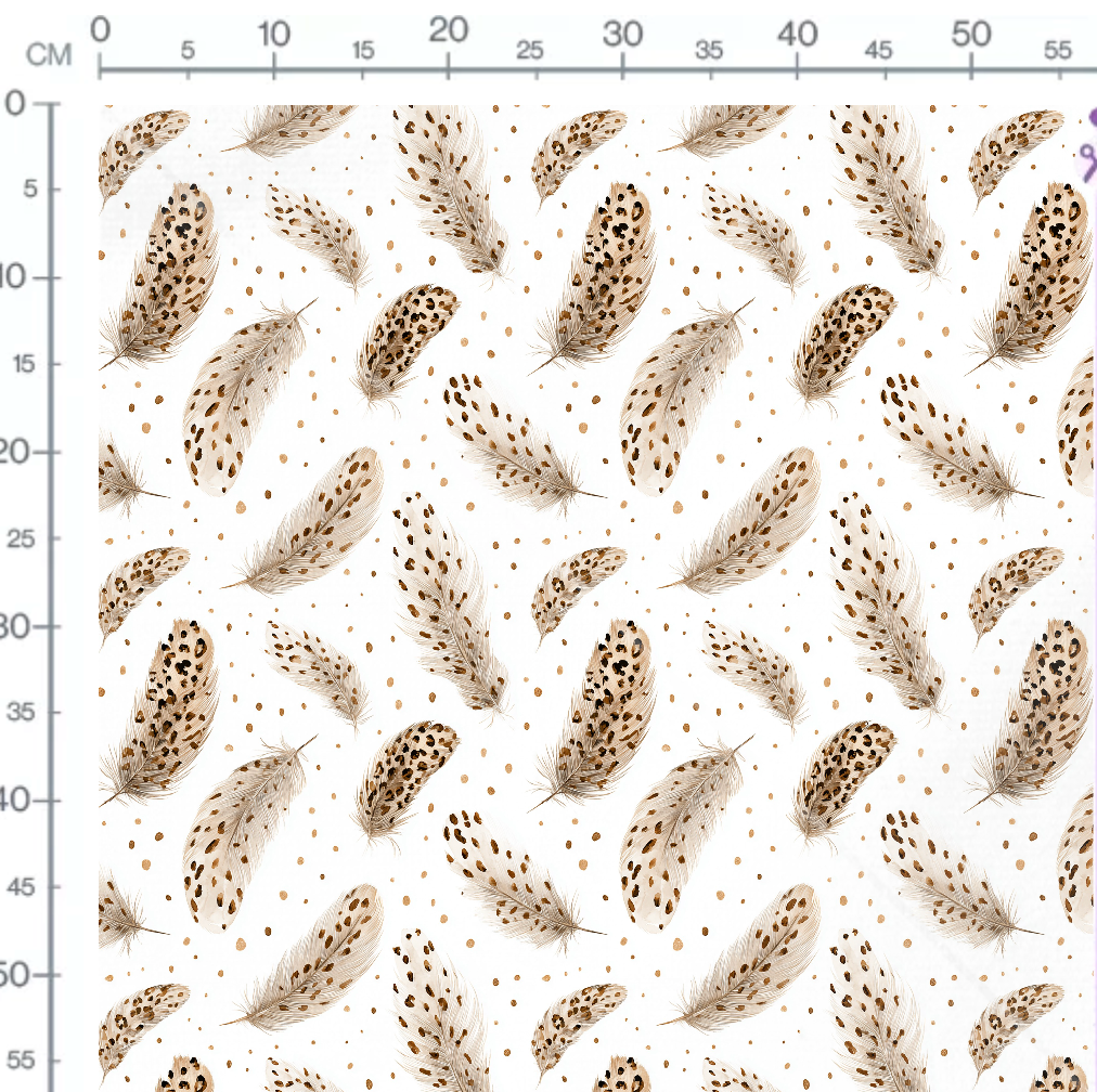 Tissu - Plumes léopard