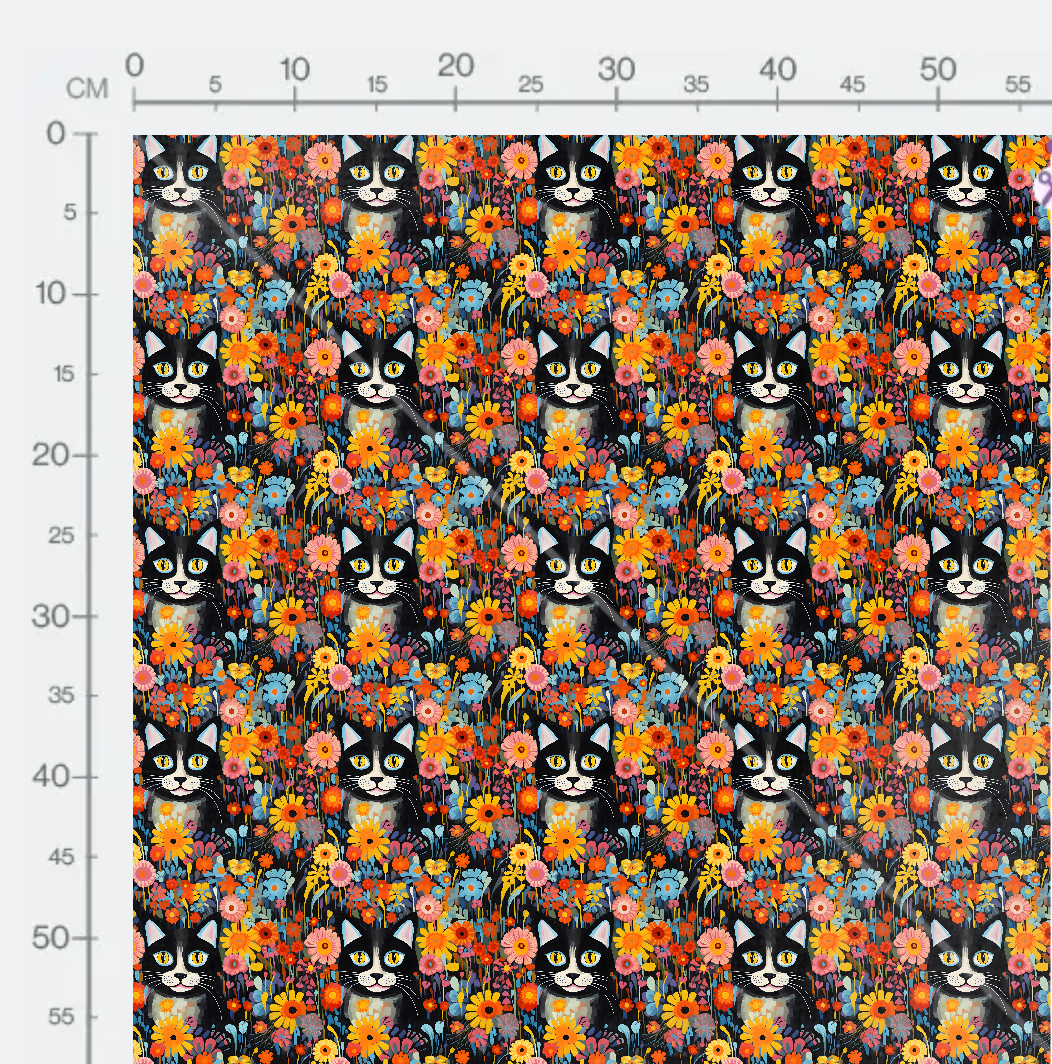 Tissu - chats noir 2