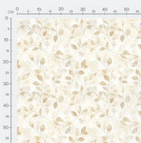 Tissu - feuilles beiges