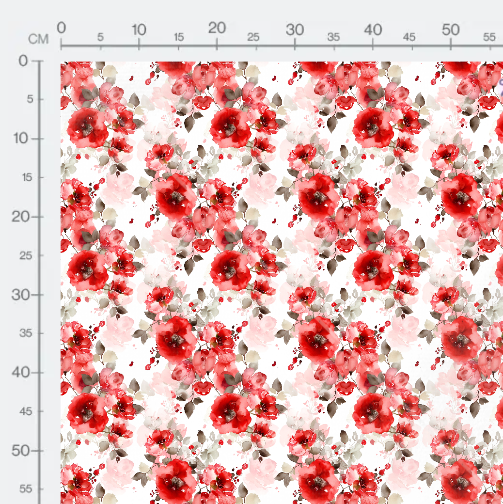 Tissu - Red flowers 2