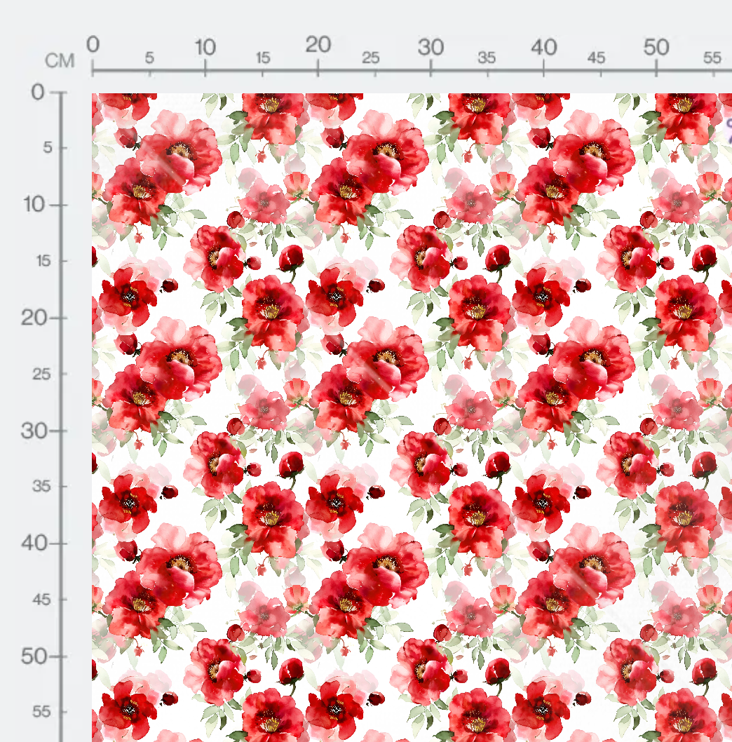 Tissu - Red flowers